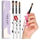 Saviland Acrylic Nail Brush Set: 3pcs Professional Nail Brush for Acrylic Powder Nails Kolinsky Acrylic Brush Wooden Handle Nail Art Brushes Nail Tools Kit Size 8/10/14, Christmas Women Gift Set