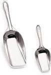 DiBha 2-Piece Stainless Steel Flat Bottom Bar Ice Flour Utility Scoop, Small & Big, Silver (Combo of 2)