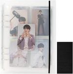 A5 Photocard Binder with 25 Pcs Inner 6 Ring, Clear K-Pop Korean Pop Photocard Holder Binder Book, 4 Photo Style Photo Card Album 1 Set with 1 Letter Sticker