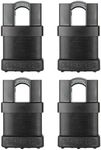 Commando Lock Total Guard High Security Padlock 4 Pack-4 Sided Durable Tactical Lock with Interchangeable Design Bolt Cutter Proof Military Grade Steel Alloy Lock for Storage Sheds Lockers Toolboxes