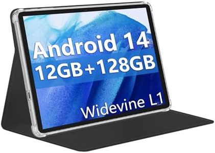 WXUNJA Android 14 Tablet 11 Inch Tablets, Octa Core Unisoc T606 Android Tablet, 12GB RAM + 128GB ROM, Widevine L1, 8000mAh Battery, WiFi/GPS Tablet PC - Black