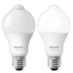 DiCUNO Motion Sensor Light Bulb, Motion Activated Dusk to Dawn Security LED Bulb, 8W (60W Equivalent), 5000K Daylight White, 810LM, PIR A19 E26 Bulb for Indoor/Outdoor, Pack of 2