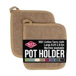 Ritz 30061 Royale Collection Pot Holder Set, 2-Piece, Mocha