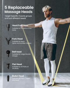 RENPHO Thermacool Deep Tissue Massage Gun – Heat & Cold, 5 Speeds, 5 Heads, Black