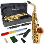 Montreux Student Eb Alto Saxophone for Beginners with Lightweight Protective Carry Case, Mouthpiece, Reed, Sling, Pad Saver - Lacquer Brass, High F# Key, E Flat