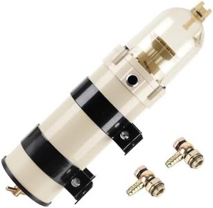 AUIVERED 1000FG 1000FH Diesel Fuel Filter Water Separator - 1000 Series 180 GPH Element Marine Boat Equivalent - 30 Micron Marine Fuel Filter with Hand Twist Vavle