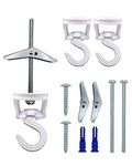 NACETURE Swivel Swag Hooks for Ceiling Hanging - Ceiling Hooks for Hanging Plants - Ceiling Hangers Heavy Duty for Hanging Light - Zinc Bolt Hook Installation for Cavity Wall Fixing (White 2 Pack)