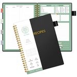 Recipe Book to Write in Your Own Recipes, Sprial Personal Blank Recipe Book, ALLTREE Blank Recipe Notebook with 15 Tabs for Family Cooking Lover, 120 Pages Recipe Organizer, Black(5.5"x8.5")