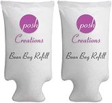 Posh Creations Foam Filling Bean Bag Refill, 100 L 2-PK, White with EZ-Pour Zipper Spout