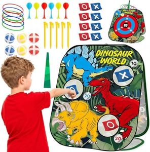 EagleStone 5-in-1 Dinosaur Bean Bag Toss Cornhole Board for Kids Ages 3-8