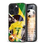 Custom Phone Cases Footbal Soccer Team Jersey Design for iPhone 11 12 13 14 15 16 17 Pro Max Plus Mini Xr Xs for Samsung Note 8 9 10 20 Ultra Plus Moto G100 Edge S Pixel 6 7 Pro (Brazil)