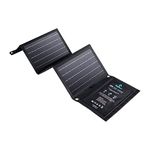 BigBlue 28W Solar Charger with 3 USB Ports(5V/4.8A Max in Total), Portable Solar Phone Charger, Foldable Camping Solar Panels Compatible for iPhone 11/Xs/XS Max/XR/X/8/7, iPad, Galaxy S9/S8, LG etc