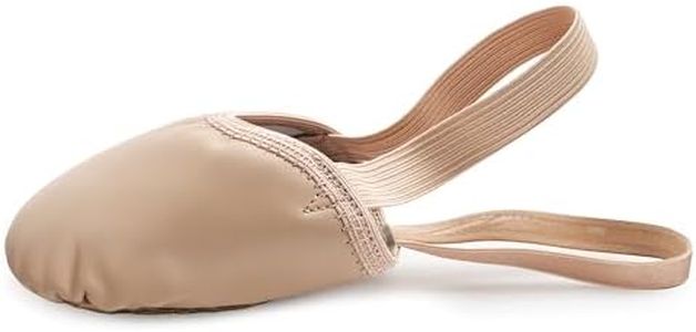 Stelle Leather Half Soles Dance Shoes Womens Lyrical Pirouette Turners Dance Shoes for Turning (Girls/Boys/Men/Adult)(Sand, 9/10)