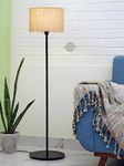 Crosscut Furniture Minimalist Design Floor Lamp (Jute Shade) Led Bulb Included. Diwali Decorative Item, Beige