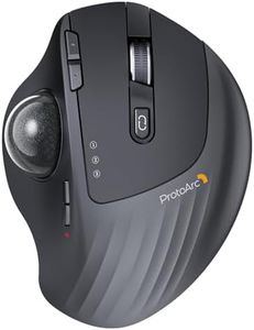 ProtoArc Wireless Trackball Mouse, EM01 NL Ergonomic Bluetooth Rollerball Thumb Mouse Rechargeable Computer Laptop Mouse, Adjustable Angle & 3 Device Connection for PC, Mac, Windows-Gray Ball