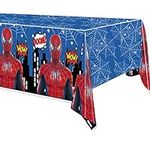 Spiderman Party Table Cloth for Boys,130*220cm Blue Superhero Party Tablecloth,Plastic Marvel Avengers Spiderman Table Cover Party for Kids Baby Shower Birthday Spiderman Themed Party Decorations