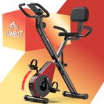 Upgraded Folding Exercise Bike with 16-Level Adjustable Magnetic Resistance, 360LBS Quiet Foldable Indoor Cycling Bike, Fitness Stationary Bike with LCD Display & Large Comfortable Seat Cushion