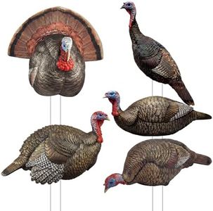 Novabright 5 Pcs 2D Turkey Decoys Hunting Yard Sign Stake-Lightweight Turkey Decoys Collapsible Stakes-Portable Pole for Replacement Stake(Realistic)