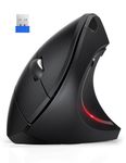 TechRise Ergonomic Mouse, 4800 DPI Wireless Vertical Mouse, 2.4G Optical Computer Mouse with 5 Adjustable DPI, Silent Mouse with 6 Ergo Buttons for PC/Laptop/Mac, Black