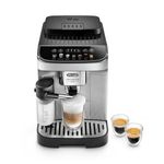 De'Longhi Magnifica Evo with LatteCrema System, Fully Automatic Machine Bean to Cup Espresso Cappuccino and Iced Coffee Maker, Coloured Touch Display, Black, Silver