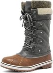 DREAM PAIRS Women's Monte_02 Tan Khaki Mid Calf Waterproof Winter Snow Boots Size 10 M US