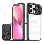 Dqtaoply for iPhone 14 Pro Max Case, Camera Cover Heavy Duty Shockproof Protective Military Grade Slide Slim Phone Case Compatible with iPhone 14 Pro Max - Black