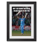 TenorArts Sachin Tendulkar Poster Frame Indian Cricket Photo Framed Painting with Matt Finish Black Textures (12 inches x 9inches)