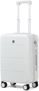 Hanke Carry On Luggage 22x14x9 Airline Approved Spinner Wheels Hard Shell Suitcases for Women & Men TSA Luggage Travel Suitcase Rolling Light Weight Luggage 20 Inch(Smoke White)