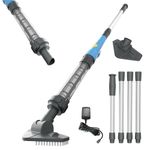 Hushlight Handheld Hot Tub Vacuum – Lightweight Stick Cleaner for Above-Ground Pools, Includes 2 Brush Heads for Debris and Sand (Blue)