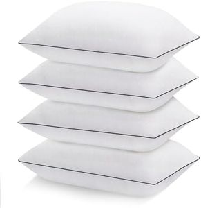 Nctoberows Bed Pillows for Sleeping Queen Size Set of 4, Cooling and Supportive Full Pillows, Hotel Quality with Premium Soft Down Alternative Fill for Back, Stomach and Side Sleepers