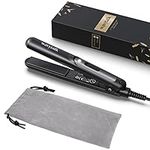 Wavytalk Mini Hair Straightener Travel Flat Iron 0.7 Inch Mini Flat Iron for Short Thin Hair & Bangs Small Straightener Dual Voltage Black