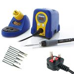 HAKKO FX-888D Professional Soldering Station & Soldering Iron + Tip Set Soldering Kit 70W - 50°C to 480°C UK Plug – for Electronics, Stained Glass & Other Soldering, rework and desoldering