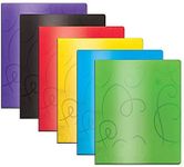 BAZIC Products 2 Pockets Poly Folder, Swirl Embossed Portfolio, Letter Size Plastic Folders Holder for Office Business Document Papers Organizer, 6-Pack