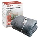 Schallen Grey Soft Heated Warm Throw Over Blanket with Timer and 10 Heat Settings 120x160cm