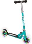 ATOM Light Up Wheels Inline Childrens Scooters | Kids Push Scooter With Adjustable Handle Height | Easy Foldable Kids' Scooter For Boys And Girls| Kick Scooter For Kids | Ages 5-12 (Teal)