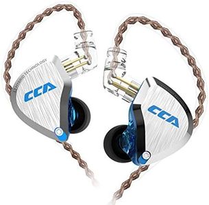 CCA C12 in-Ear Monitors, 5BA+1DD Hybrid HiFi Stereo Noise Isolating IEM Wired Earphones/Earbuds/Headphones with Detachable Tangle-Free Cable 2Pin for Musician Audiophile (Without MIC, Dream Blue)