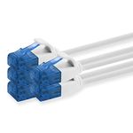 1aTTack.de Cat6 Cat.6 Cable Cat Network Cable Slim Cable (Small Diameter Very Flexible) 1000 Mbit/s white White - 5 pieces 0.5m