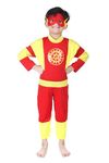 KAUSHIK ENTERPRISES Hosiery Fabric ShaktiMaan Superhero Costume For Kids Halloween Dress Fancydress Birthday Gift | Cosplay Bodysuit for Boys and Girls, 4-5 Years