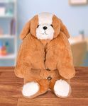 BESTIES Premium Fur Dog Soft Toy Cum Pillow Brown - Height 45 cm