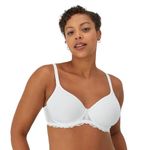 Bali One Smooth Ultra Light Embroidered Full-Figure Bra, White, 38D