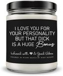 Candle Gifts for Men Funny, Boyfriend Candle, Made in USA, 9 oz, Black Ice Aroma by Mint Sugar Candle