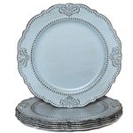 Spsyrine Antique Blue Charger Plates Set of 6, 13" Chargers for Dinner Plates, Wedding, Banquets, Party