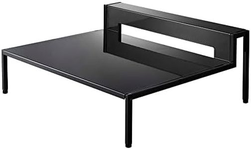 Yamazaki 5634 IH Cooking Heater Rack with Shelves and Holes for Cord Passing, Black, Approx. W 22.0 x D18.5 x H 8.5-8.5 inches (56 x 47 x 20.5-21.5 cm), Tower Tower, Tabletop IH Cooking Heater
