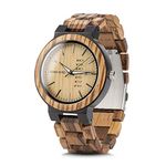 BOBO BIRD Wood Analogue Men's Watch (Orange Dial Orange Colored Strap)