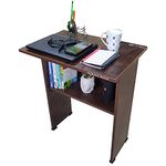 Urbain Home Cairo Folding Study Cum Laptop Table, Foldable Work from Home Office Desk with Bookshelf, Multipurpose No-Assembly Table (Matte Finish, Dark Walnut)