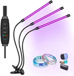 YGS-Tech Black Light, 3 9 12H Timer, 10 Dimmable Levels, Three Head 81LEDs, 395-405nm LED UV Lamp for Glow in The Dark, Stage Lighting, Body Paint, Cure 3D Printer Resin