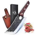 Tivoli Chef Knife Hand Forged Kitchen Knife with Sheath Professional Chef Knife with Wood Handle Full Tang Cooking Knife with Gift Box