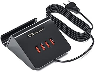 WUKUR Stazione di Ricarica USB Multipla 25W Caricatore USB Multiplo 4 Port USB Caricabatterie PD Carica Rapida per iPhone Pad Galaxy Samsung Airpods Pixel Iwatch Redmi (Nero 25W)