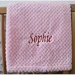 Personalised Baby Blanket Waffle Pink Soft Newborn Christening Shower Gift