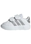 adidas Unisex Kids Grand Court 2.0 Shoes Kids Tennis Shoes, Cloud White Matte Silver Cloud White, 7 UK